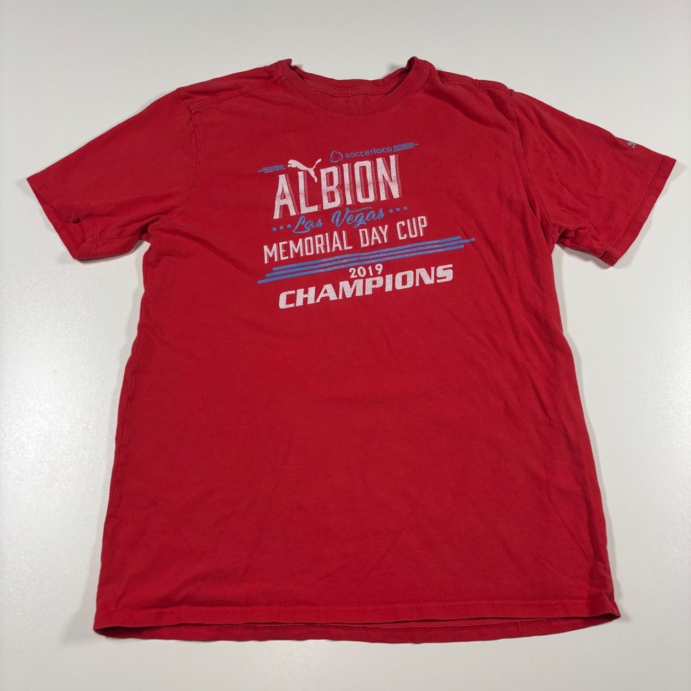 Puma Albion Las Vegas Memorial Day Cup 2019 Champions Red T Shirt Soccer Small